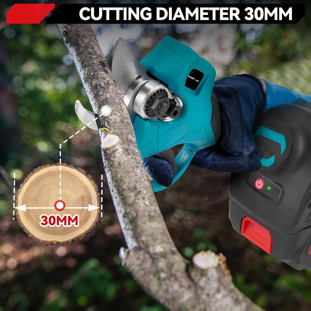 1000W 30MM Brushless Electric Scissors Cordless Electric Pruning Shear Garden Cutting Power Tools For  Battery Pin