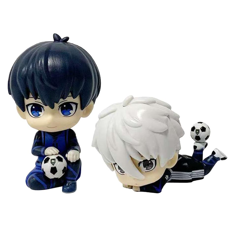 Anime BLUE LOCK Cute Nagi Yisagi Isagi Yoichi Sitting Action Figure PVC Doll Tabletop Model Anime Peripheral Creative Toy Gift‘s