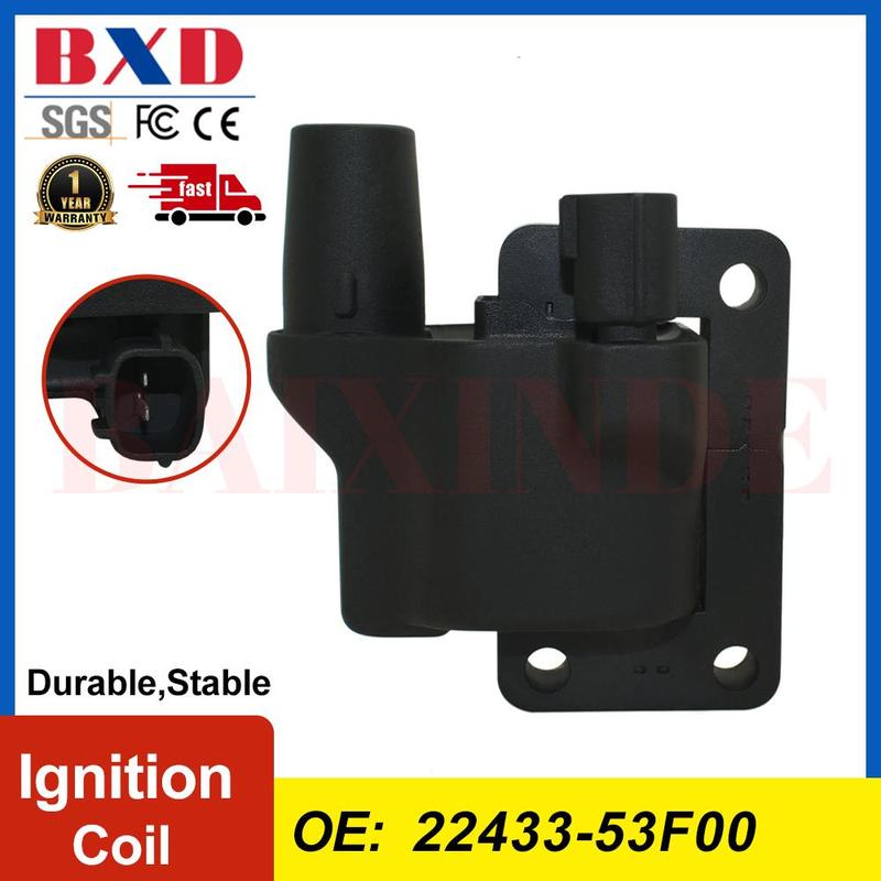 OEM 22433-53F00 Quality Ignition Coil for Nissan Altima Sentra Tsuru 240SX NX 1.6L/ 2.4L L4 22433-65Y10 2243353F00