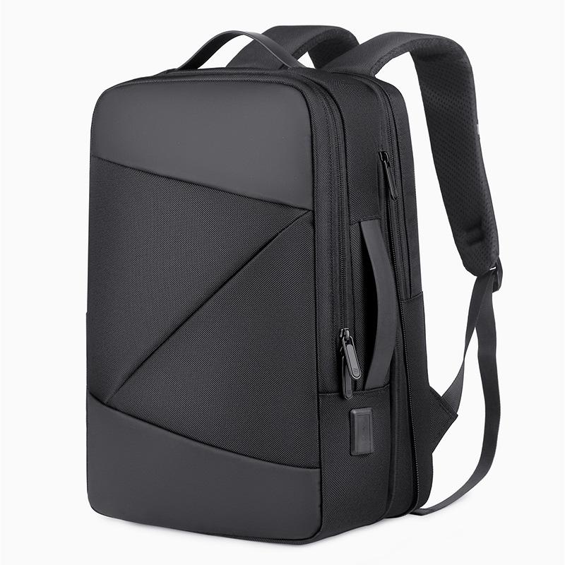 TS JYL laptop bag,Multi-functional Expandable Backpack Men s Waterproof Business College Student Bag OneSize чёрный