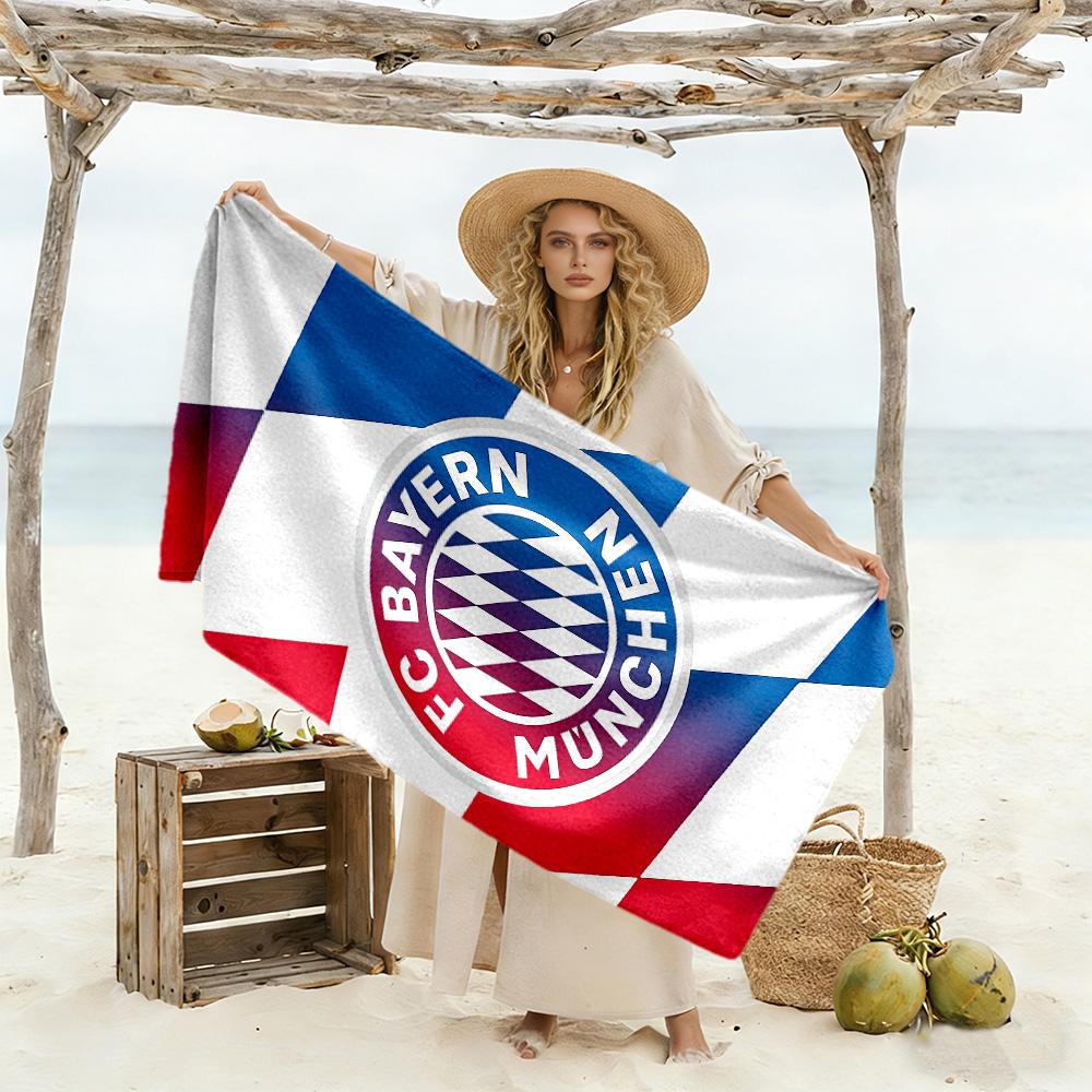 Fc Bayern Beach Towel Quick-Dry Soft Microfiber Comfortable Lightweight Perfect for Traveling Yoga Camping and Swimming