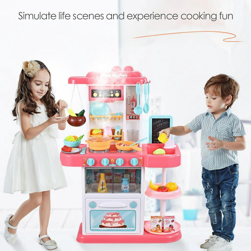 Gift ABS Plastic Simulation Kids Kitchen Toys Kitchen Educational Toy Spray Water Dinnerware Pretend Play Kitchen Cooking Table Set Playing New