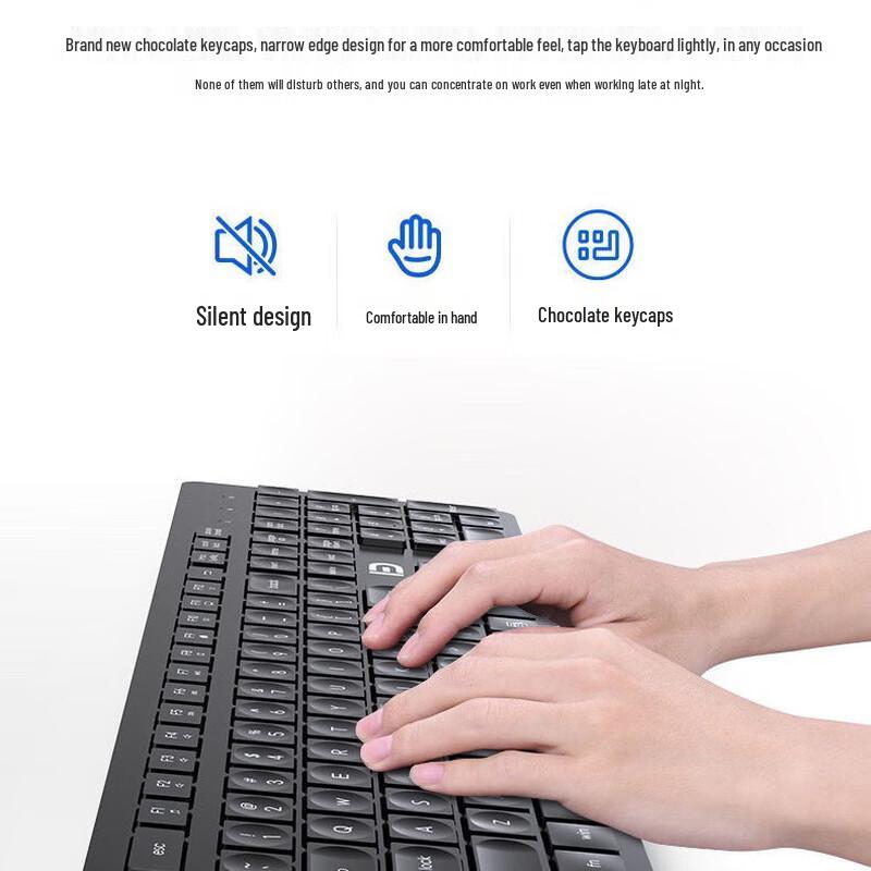 BIAZE Ultra-thin Silent Wireless Keyboard Mouse Combo