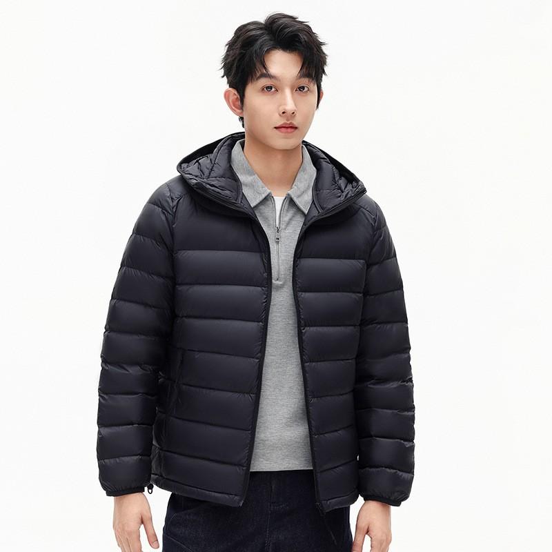Unisex 90% White Duck Down Winter Hooded Jacket Outdoor Water Resistant Warm Coat