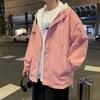 Fake Two-piece Jacket Fat Man Ins Handsome Hooded Jacket Men's Spring and Autumn Korean Version Large Size Loose Student Clothes