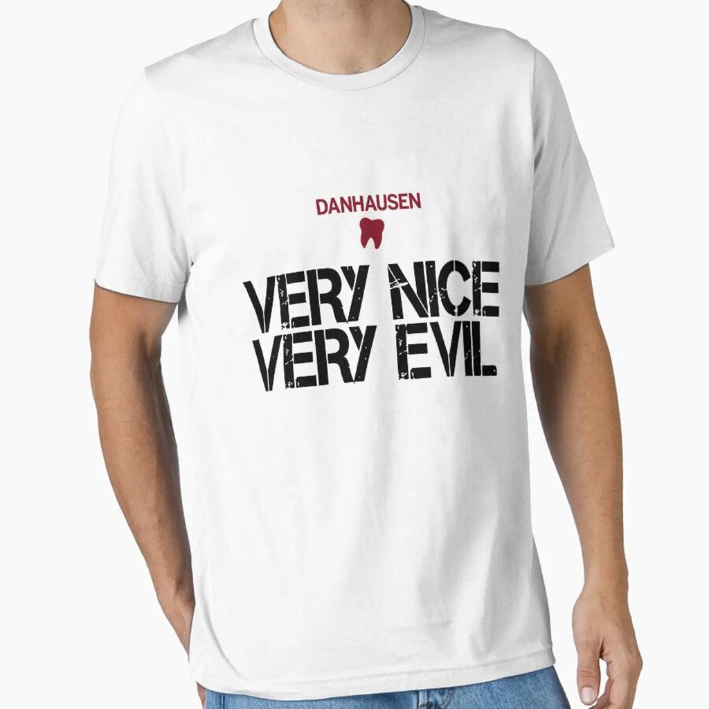 Danhausen Very Nice Evil Essential T Shirt Vintage Casual Soft Graphic Versatile Designer Clothes Homme Breathable