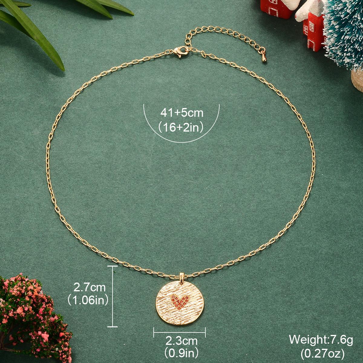 

Love retro necklace, Christmas set earrings, European and American zirconium setting temperament light luxury autumn and winter simple