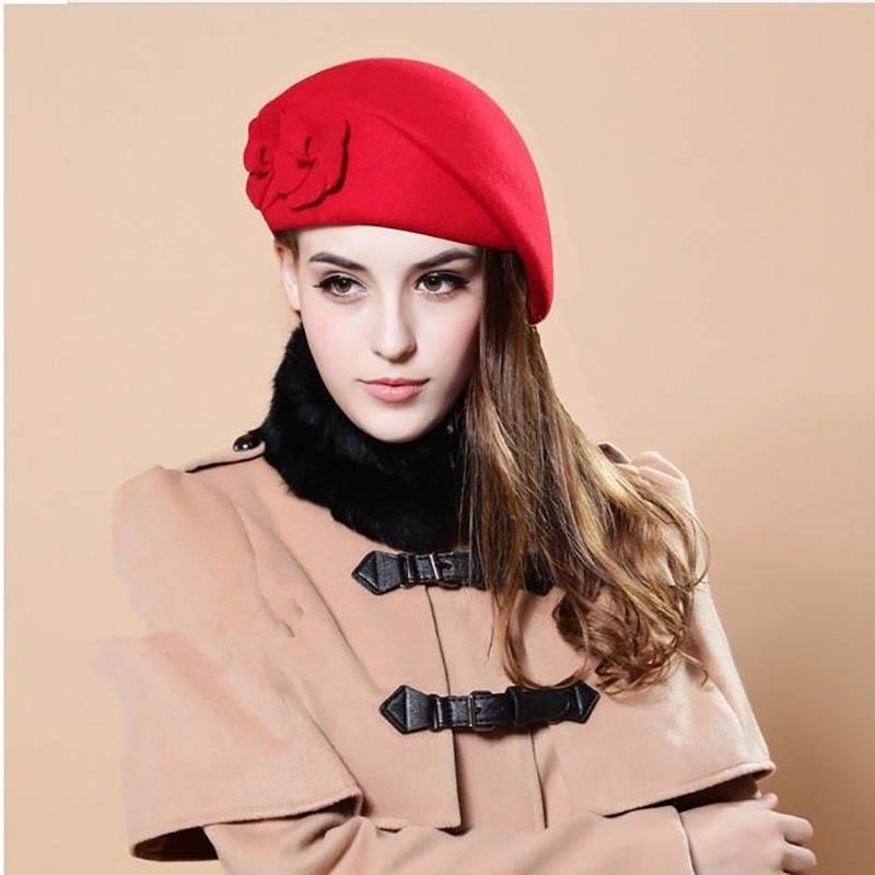 Elegant Felt Fashion Women French Style Beret Beanie Warm Pillbox Hat Tam Cap