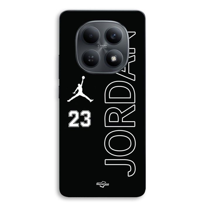 Coque de téléphone - MANIACASE - Xiaomi Redmi Note 15 5G - Silicone TPU - Noir - Jordan 23 Logo