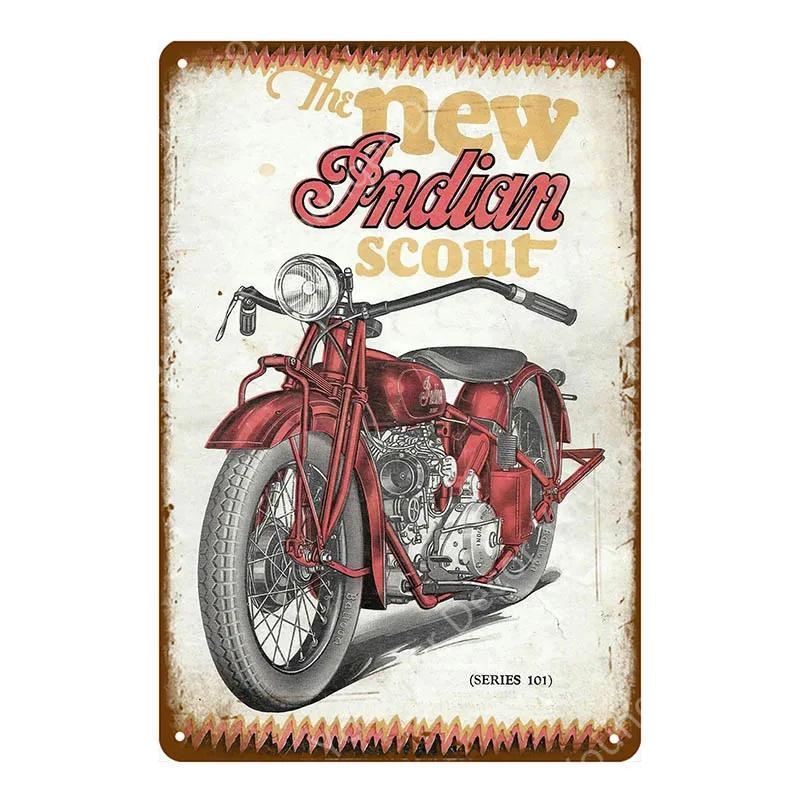 Motor Rider Tin Sign Motorcycle Club Garage Wall Stickers Metal Signs Decor Vintage Shabby Plate Painting Decorative Plaques