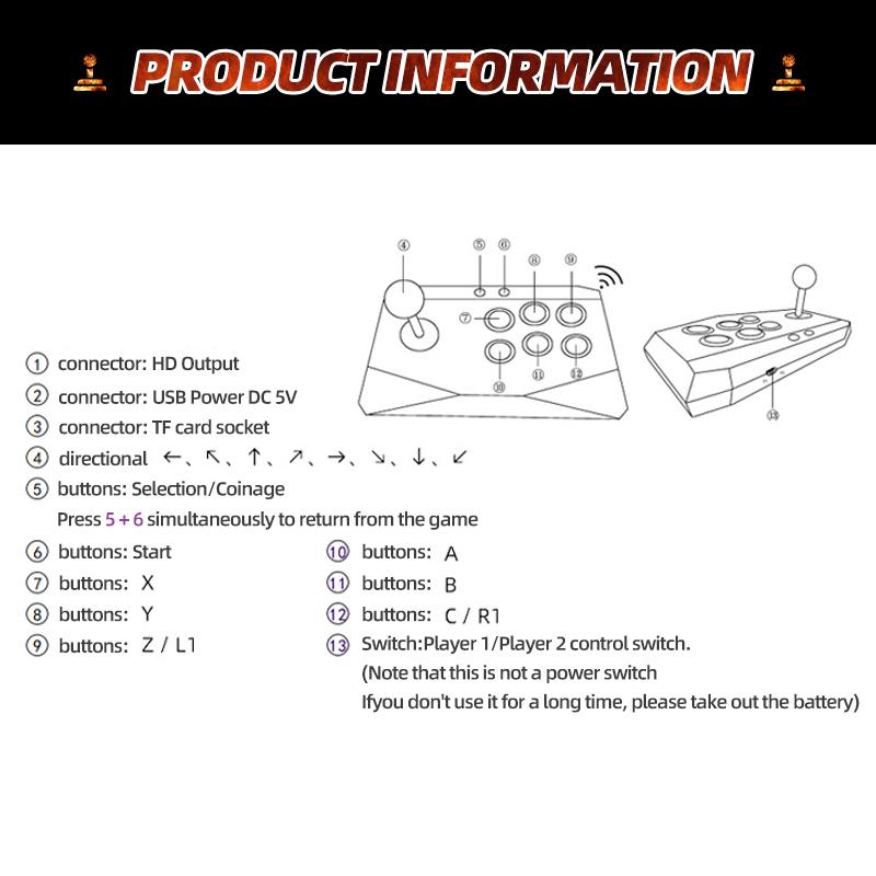Arcade Stick Game Controller 2.4G Wireless Joystick For Street Fighter M8 Game Console PC/Android/Octopus/HappyChick