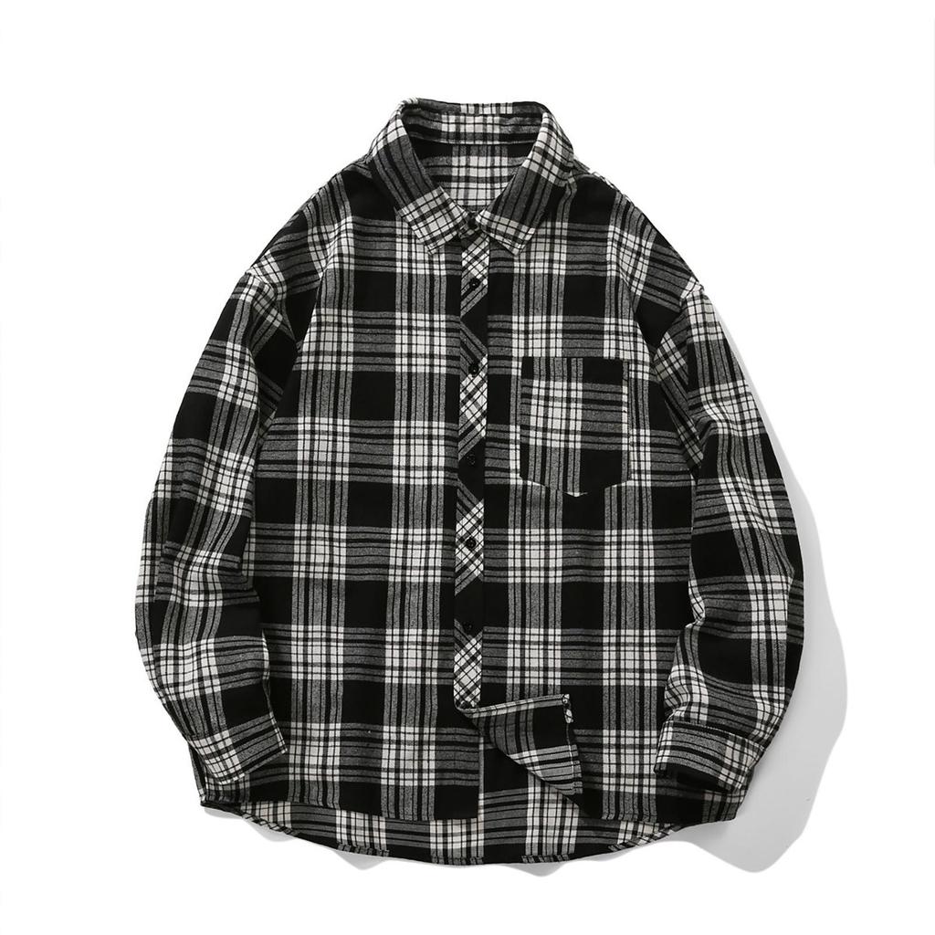 Women's Warm Plaid Shirt Autumn And Winter Long Sleeve Buttons Up Jacket Soft Lined Flannel Coat With Pockets