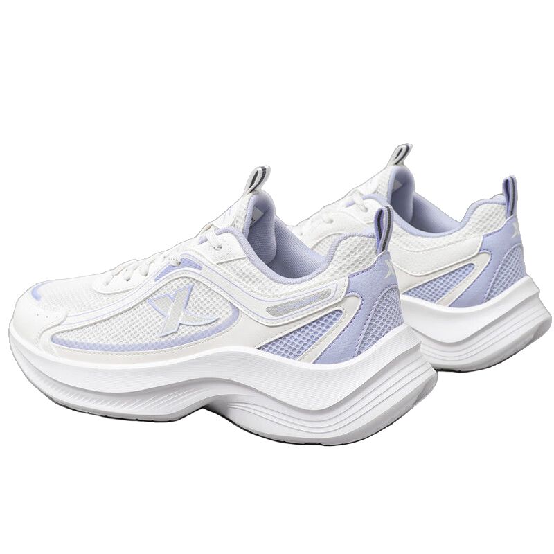 Xtep Jumping Shoes Sports Versatile Non-Slip Wear-Resistant Breathable Low-Top Casual Running Shoes Women Sneaker White 875218110040-2