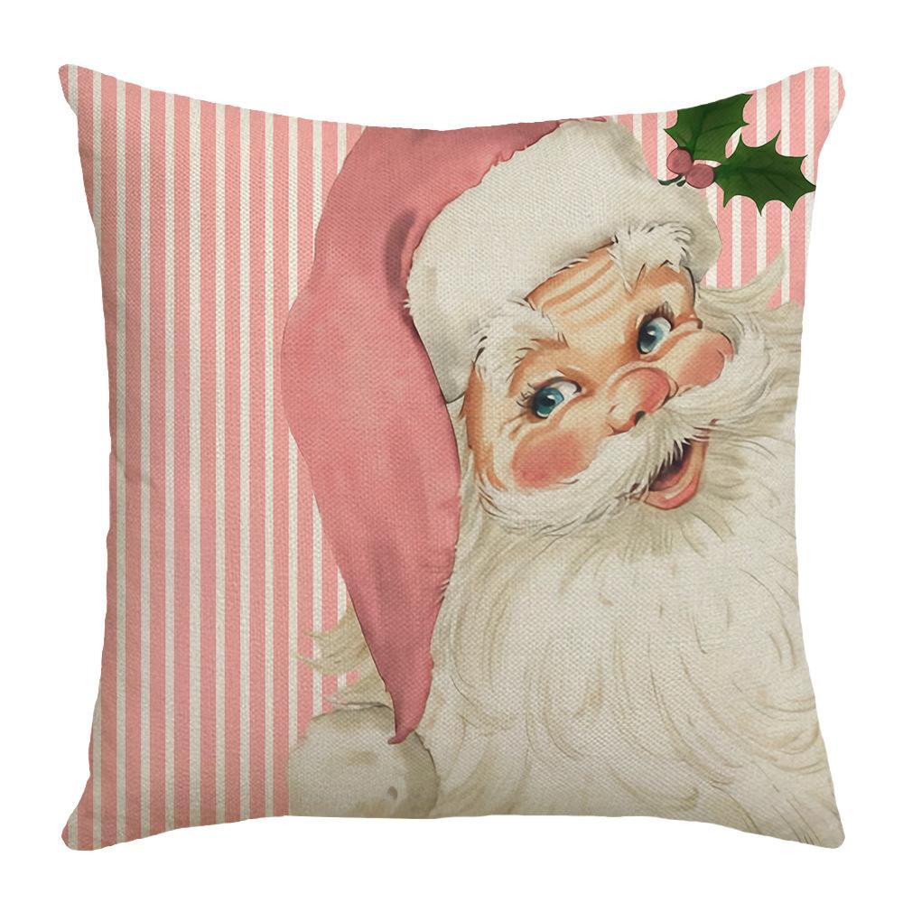 New Christmas Pillow Living Room Sofa Bedroom Balcony Pillow Single Sided Linen Home Pillow