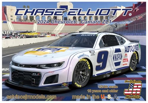 

Сальвинос-младший. Модели Масштаб 1/24 Чейз Эллиотт №9 Белый NAPA Chevrolet Camaro NASCAR 2024 Пластиковый Модельный Набор (HMC2024CELA)