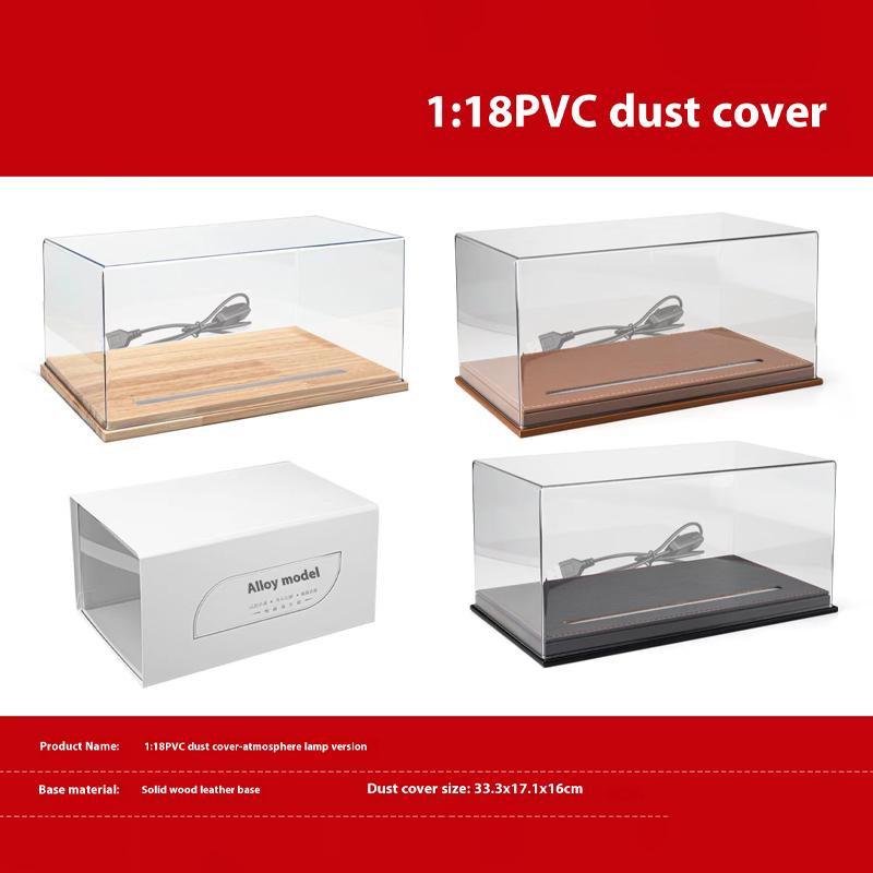 1:18 Car Model Base PVC Dust Cover Lighted Transparent Display Box Bookshelf Decoration Present For Boys Home Decor Kids Toys