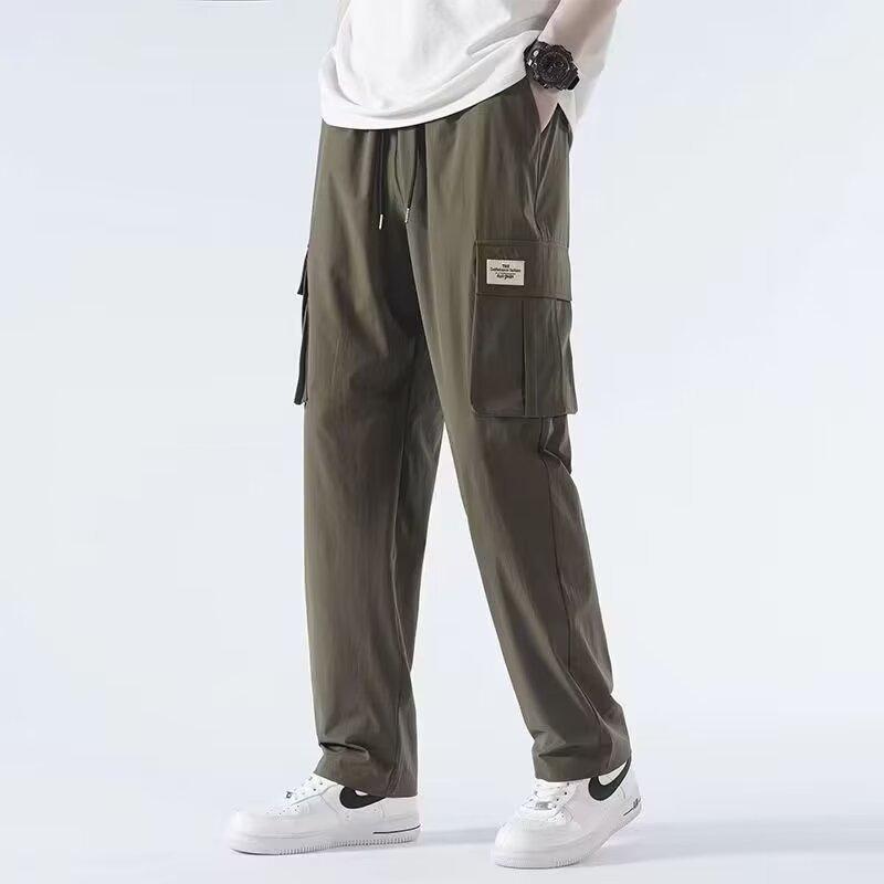 Overalls Men's Summer New Ins Trendy Brand Loose Large Size Casual Pants Fashionable Handsome Straight Wide-leg Pants