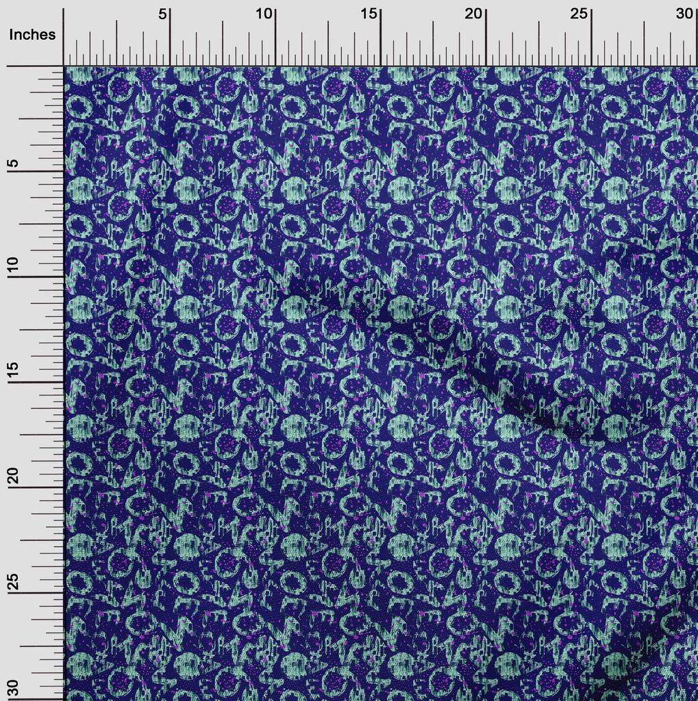 oneOone Cotton Flex Indigo Blue Fabric Abstracts Sewing Fabric By The Yard Printed Diy Clothing Sewing Supplies 40 Inch