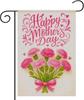 Happy Mothers Day Garden Ag 12x18 Double Sided Pink Carnations Ower Yard Ag Premium Polyester Seasonal Outdoor Decorat