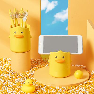 Stationery Case Fine Workmanship Multifunctional PP Creative Duck Shape Phone Holder Pen Container Box for Home