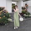 2024 Summer Women's Loose Slimming Green Spaghetti Strap Mid-Length Dress