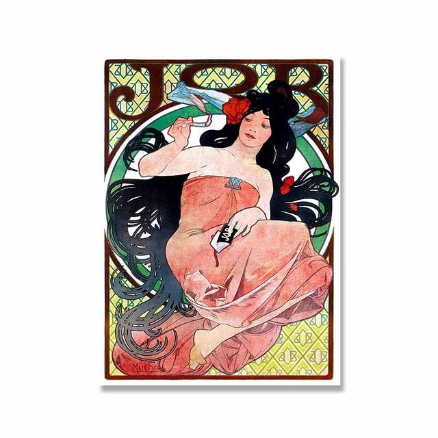 

Ретро женщина Альфонс Муха холст картина скандинавский художественный постер абстрактная эстамп музейная выставка росписи гостиная домашний декор 21cm×30cm NoFrame