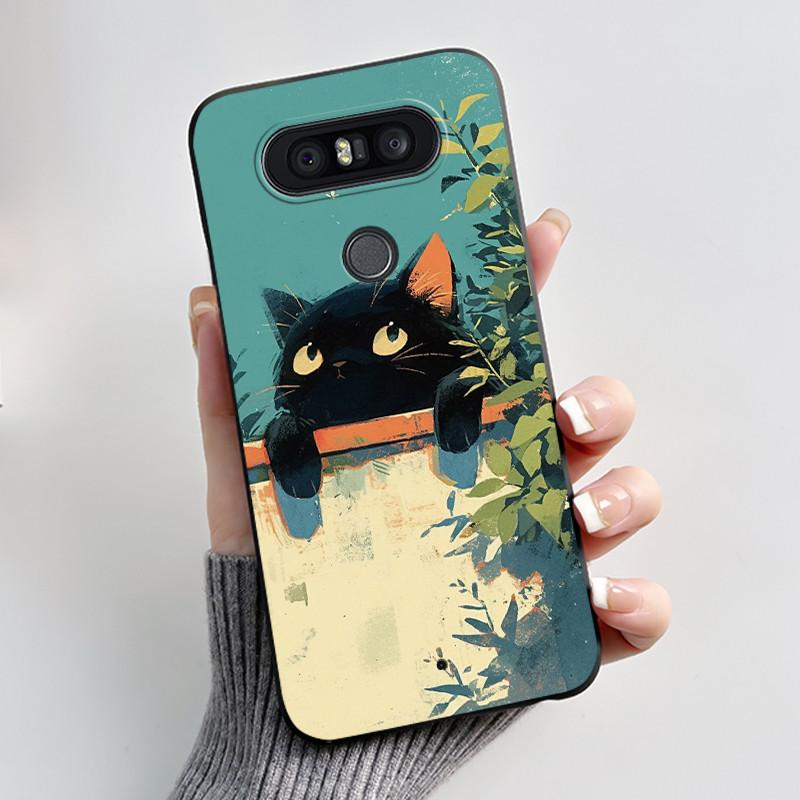 Casing For LG Q8 2017 Soft Case H970 Aesthetic Fashion Cute Cat Phone Back Cover For LG Q8 Q 8 LGQ8 Shockproof Silicone Bumper