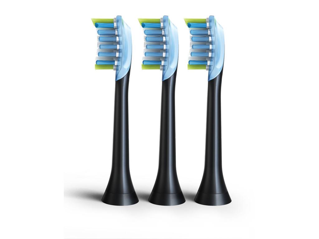 Philips Sonicare AdaptiveClean Replacement Brush Regular Set of 3 (Genuine) Heads, Size, Black, (HX9043/35)