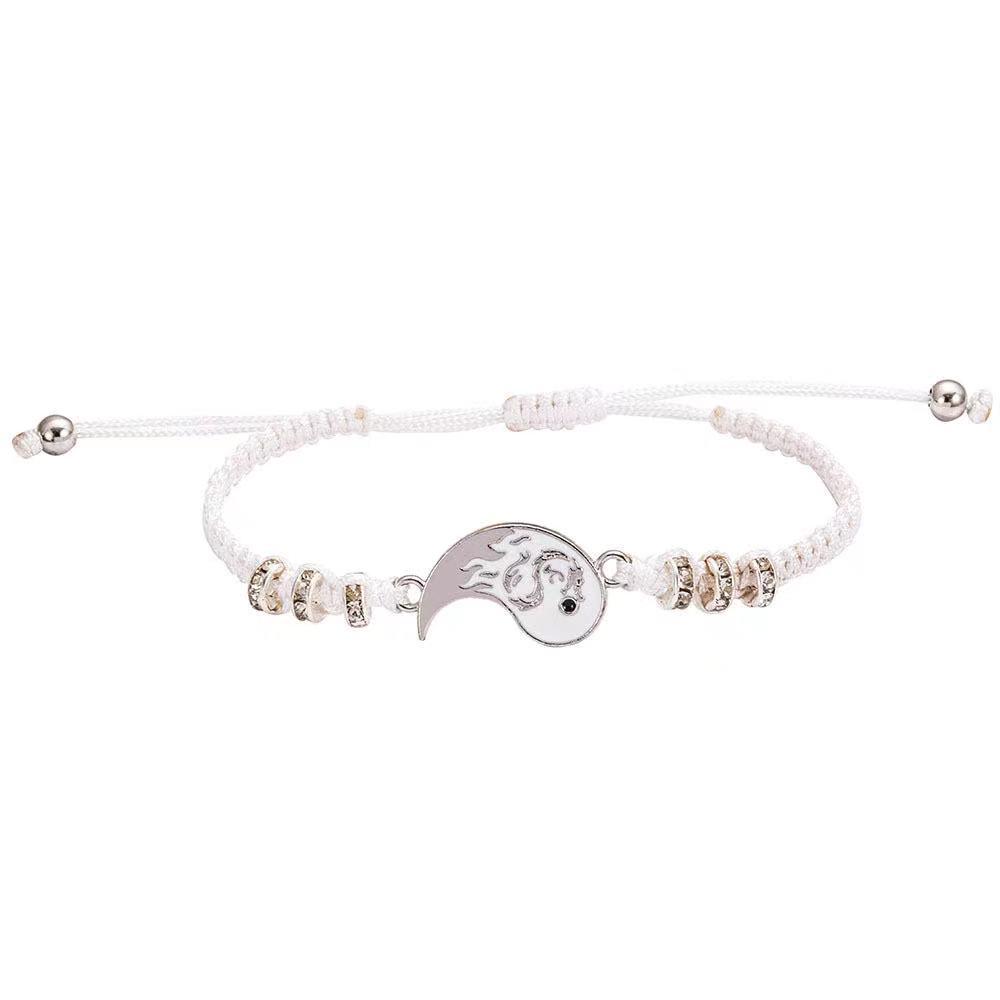 Alloy Tai Chi Bagua Hand-Woven Couple Bracelet Set