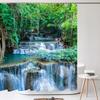 High Quality Natural Landscape Rain Forest Fabric Shower Curtain Waterproof Bath Curtains For Bathroom Decorate With Hooks