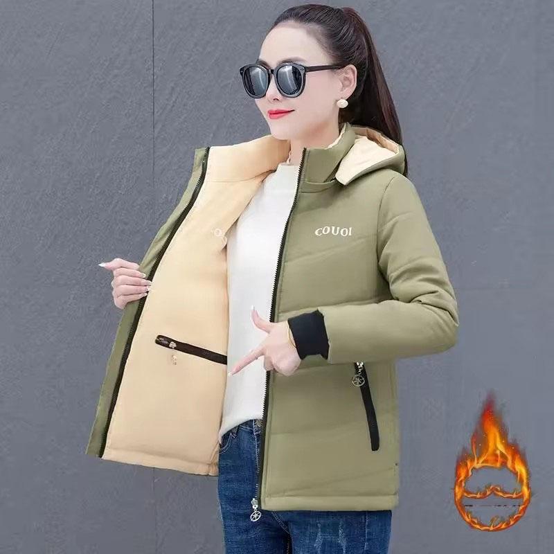Damen Wende-Oberbekleidung Daunen-Baumwoll-Wattierte Jacke Damen Locker Herbst Winter Damenmantel Verdickte Baumwoll-Wattierte Studentenjacken