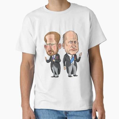 Summer Men Casual Shirts Short Sleeves Harry and William White Tees Oversized T-shirts