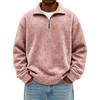 Men's Fashion Casual Half-zipper Solid Color Distressed Sweatshirt Men's Casual Loose Long-sleeved Lapel Sweatshirt