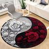 1pc Yin Yang Floral Carpet, Round Non Slip Durable Large Size Office Carpet, Suitable for Office