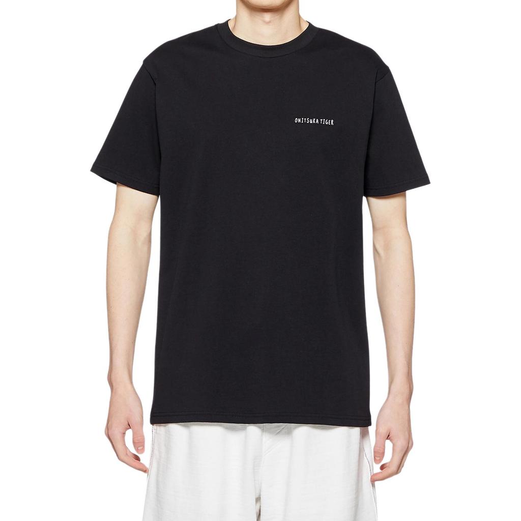 ONITSUKA TIGER Graphic SS25 Casual Fashion Round Neck Short Sleeve T-Shirt Unisex T-Shirts Black 2183B460-001