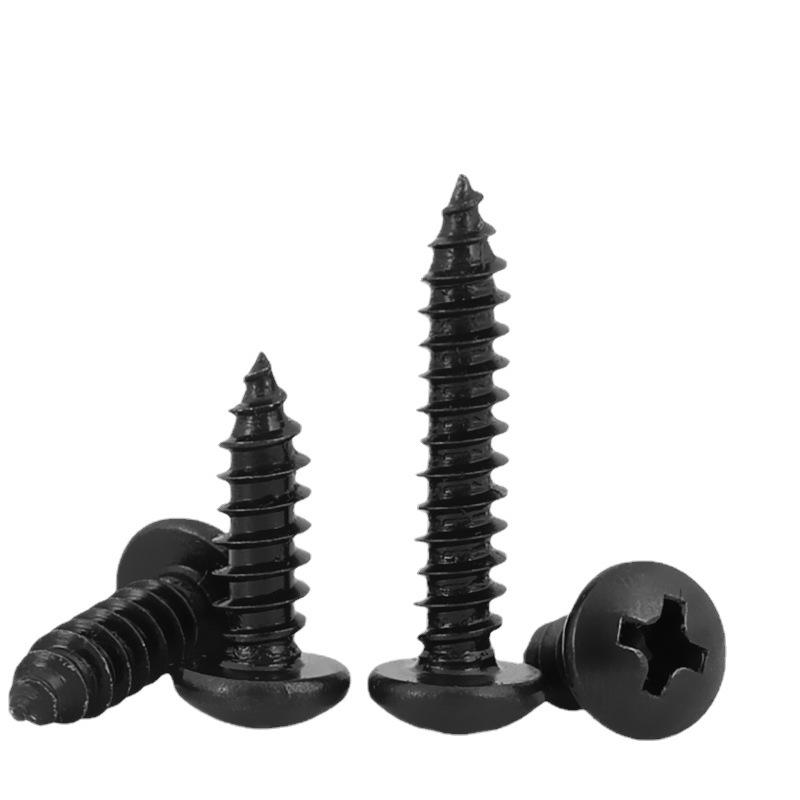 Black Stainless Steel Round Head Self-Tapping Screws M1.2-M6