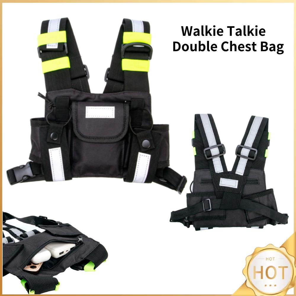 Walkie Talkies Θήκη Στήθους Θήκη Ραδιοφώνου Διπλής Κατεύθυνσης Ανακλαστική Θήκη Στήθους Γιλέκο Rig Drop Ship