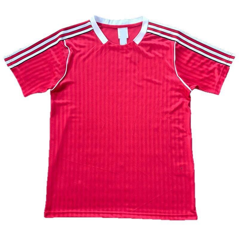 Mens Retro Football Jersey 1925 Style Red Short Sleeve Soccer Shirt Bamboo Fiber Breathable Sportswear