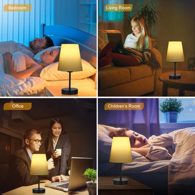 Stoff Nachttischlampe LED Lampe Touch Control USB Stecker Wohnzimmer Schlafzimmer Arbeitszimmer