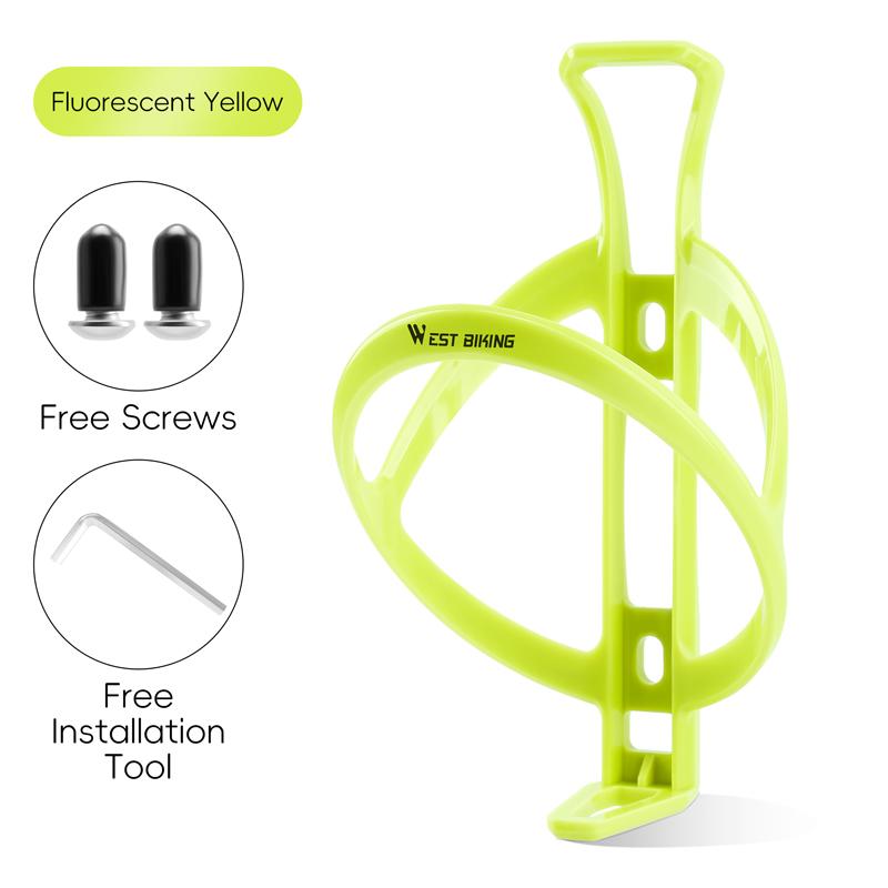 WEST BIKING Bicycle Bottle Holder Integrated Surround Stable Fit Bike Kettle Cage PC Lightweight Buckle Design Bike Bottle Stand 6