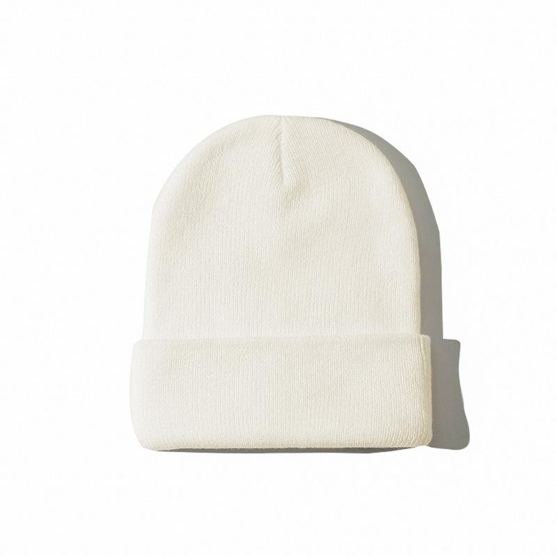 Custom Logo Unisex High Quality Plain Blank Dyed Solid Color Winter Hat Acrylic Knitted Cuffed Beanie