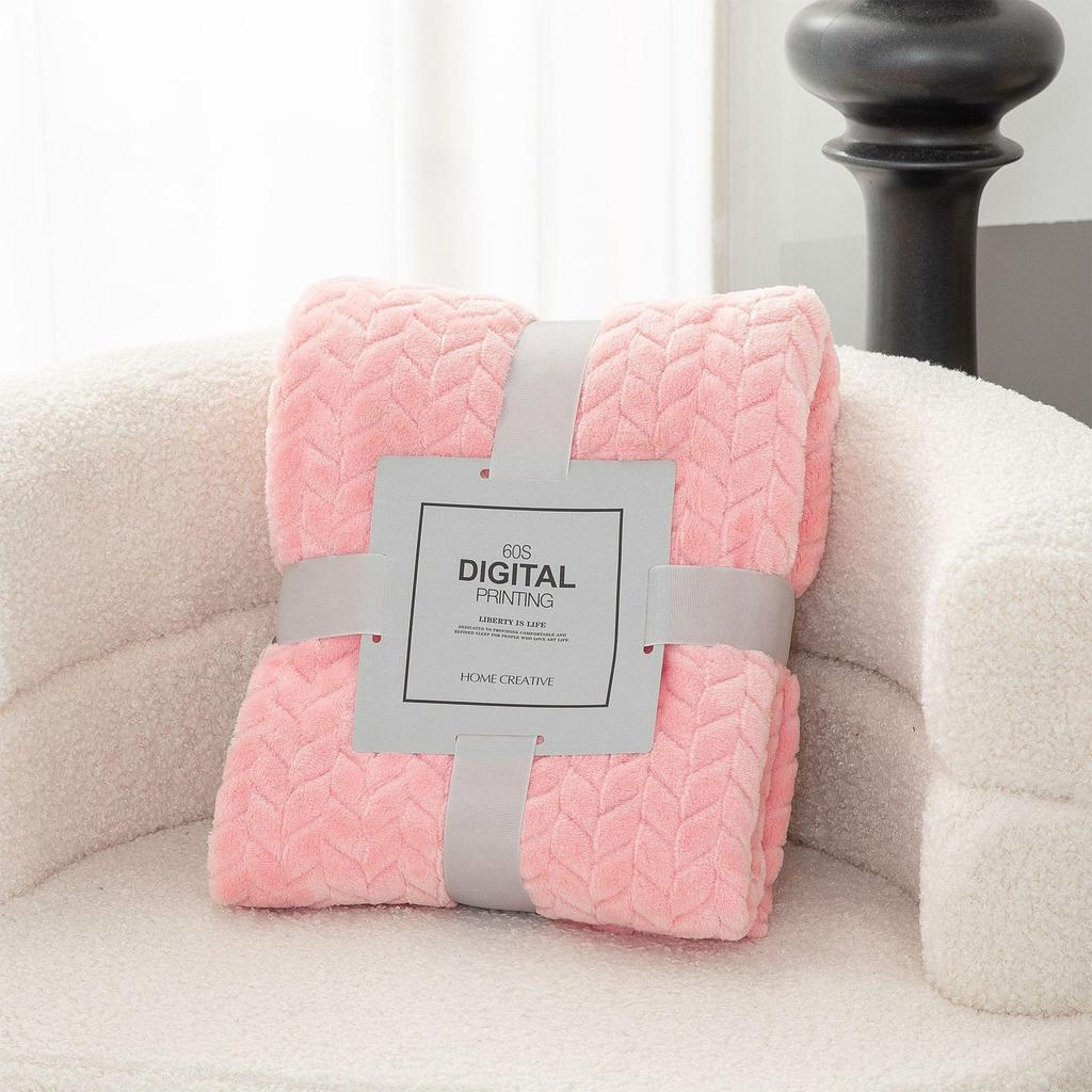 Thickened Flannel Wheat Ear Blanket for Office & Air Conditioning Use