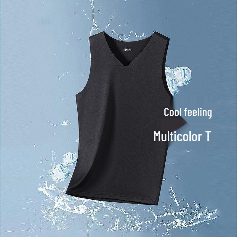 

2026 Men s Ice Silk Vest: Lightweight, Breathable, Sleeveless Sports Tank for Running & Fitness XL чорний