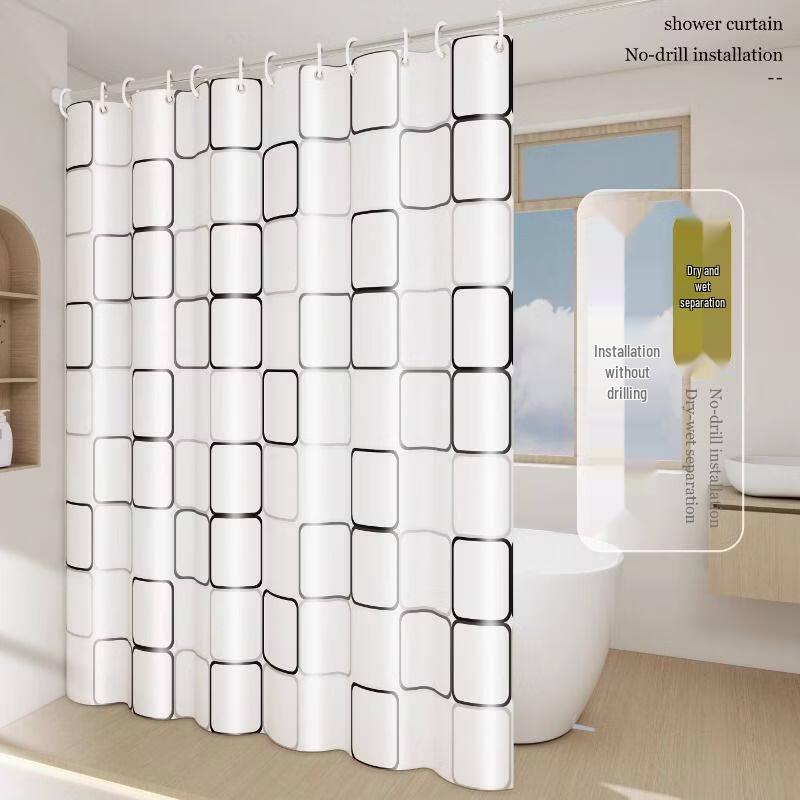 LIEI Waterproof Anti-Mildew Shower Curtain