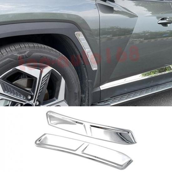 2X Chrome Front Left and Right Wheel Eyebrows Trim For Hyundai Tucson 2022-2023