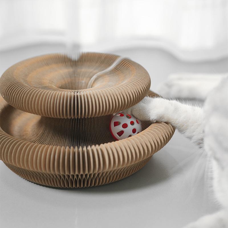 Magic Organ Cat Toy Cats Scratcher Scratch Board Round Corrugated Scratching Post Toys for Cats Grinding Claw Cat Accessories