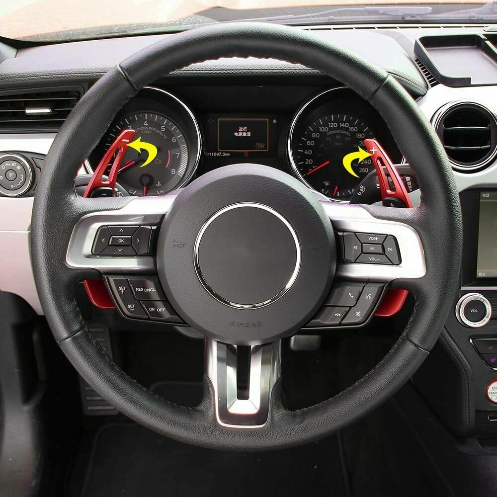 For 2015+ Ford Mustang Steering Wheel Shift Paddle Extended Shifter Trim Cover R