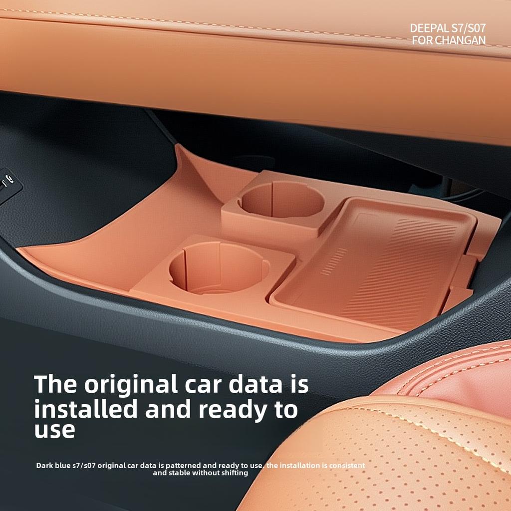 For Changan Deepal S07 Under Central Control Storage Box Silicone Waterproof Console Organizer Tray Interior Accessories