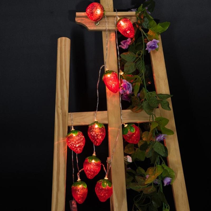 1.5m/5FT Fruit Strawberry String Lights Indoor Outdoor Lighting Lamp for Wedding Home Birthday Garden Yard Patio Party