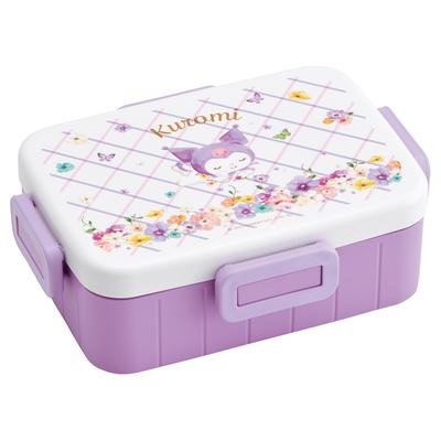 Adult Bento Single Dishwasher and Microwave Made In Sanrio Pastel Vivid Watercolor Floral Box, 4-Point Lock, Tier, 650ml, Safe, Japan, Kuromi,